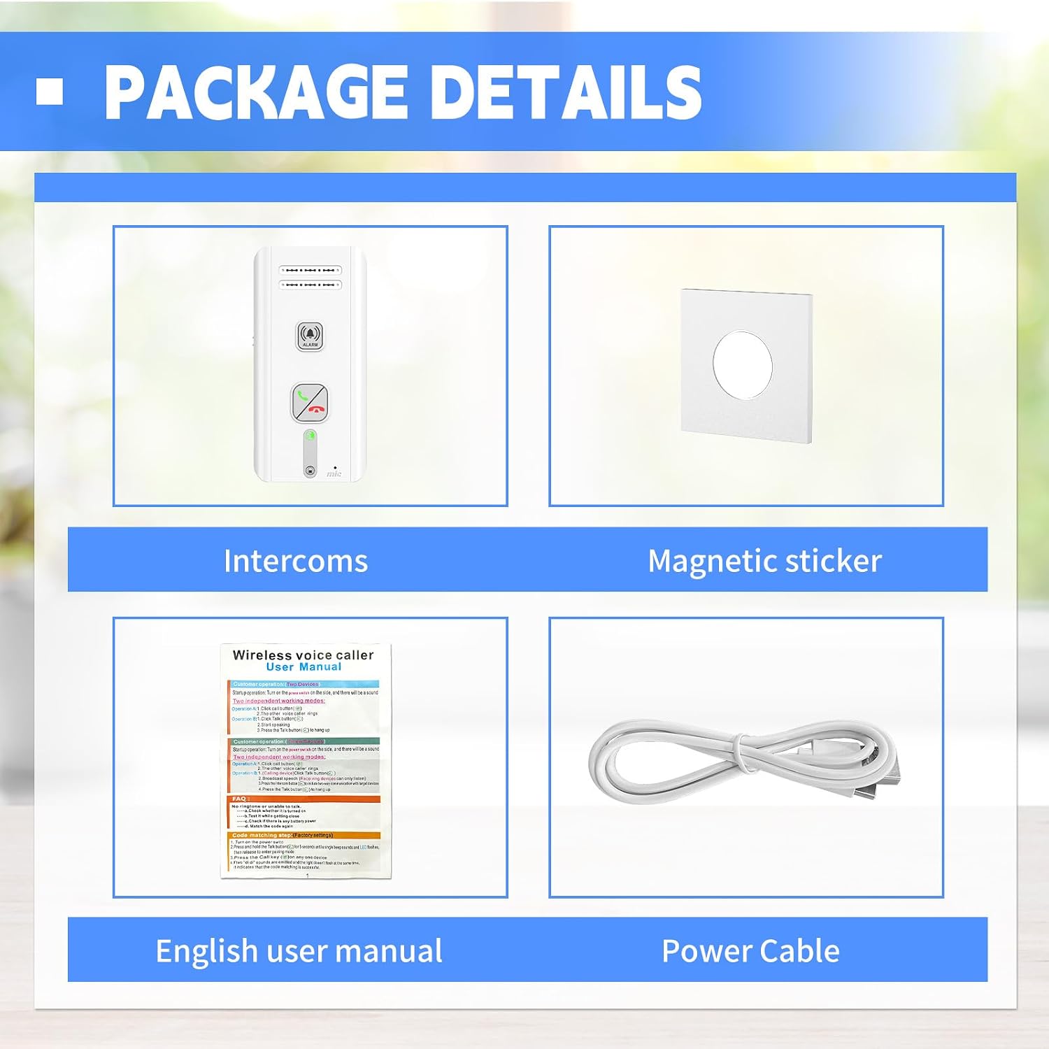 2 Way Intercoms Wireless for Home Office,2026 Upgraded Magnetic Adsorption Long Range Intercom System,Portable Room to Room 30 Days Long Standby Time 5 Level Volume Adjustment, Expand to 5 Intercoms