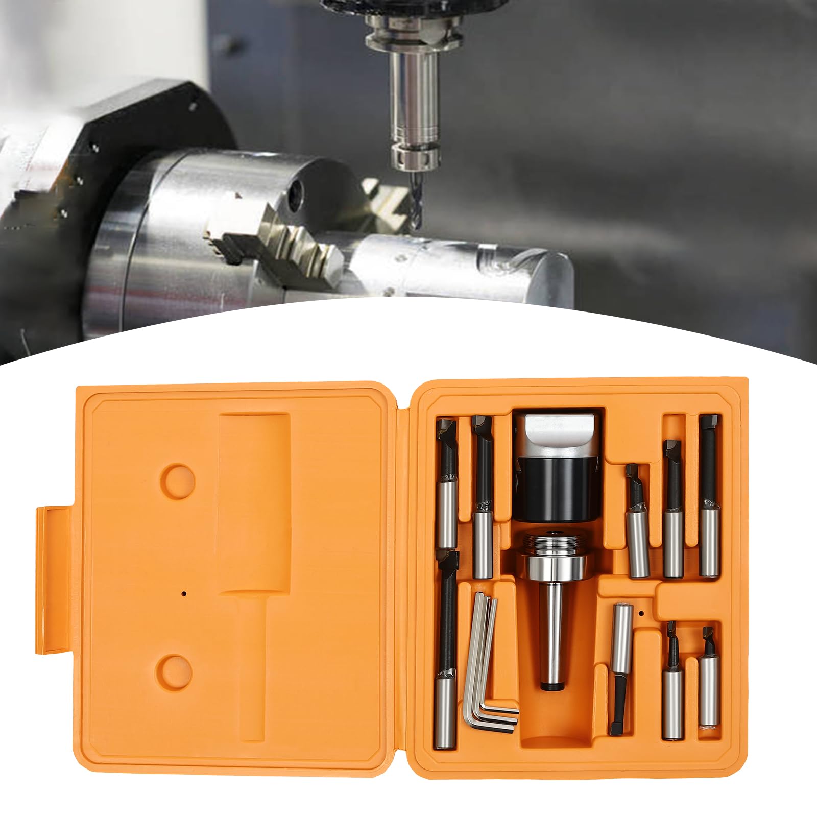 Professionelles Bohrkopf-Set/Ausdrehwerkzeug-Set mit 3 Sechskant-Schlüsseln, M12-Gewinde Genauigkeitsbereich 0-40 mm für Fräsmaschinen und Bohrmaschinen