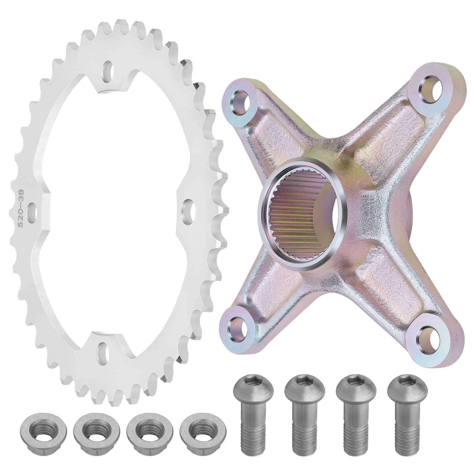 Kettenrad Hinterachse & Nabenhalter Satz Passend für Yama-ha YFZ450 Raptor 700 2004-2024 1S3253860000 5TG253860000 5TG254381000
