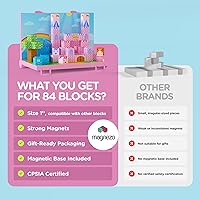 Vista 4 de Bloques de construcción magnéticos listos para regalar para niños, cubos magnéticos, juegos de construcción de juguetes de castillo de princesa