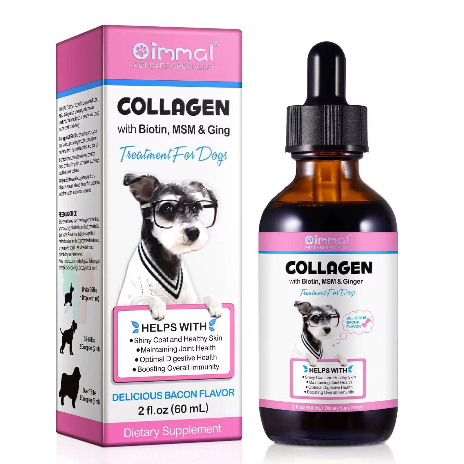 Improved Szymoney Liquid Collagen for Dogs Skin and Coat Collagen Supplement, Dog Joint Supplements
