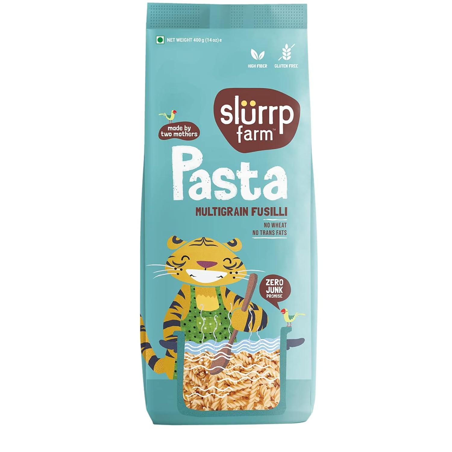 Slurrp Farm Multigrain Fusilli Pasta | High Fiber, Gluten-Free, No Wheat, Zero Trans Fats | Healthy, Tasty Pasta for Kids & Family | Quick Meals, Soups & Salads | 14.11 Oz (400g)