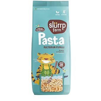 Slurrp Farm Multigrain Fusilli Pasta | High Fiber, Gluten-Free, No Wheat, Zero Trans Fats | Healthy, Tasty Pasta for Kids & Family | Quick Meals, Soups & Salads | 14.11 Oz 400g
