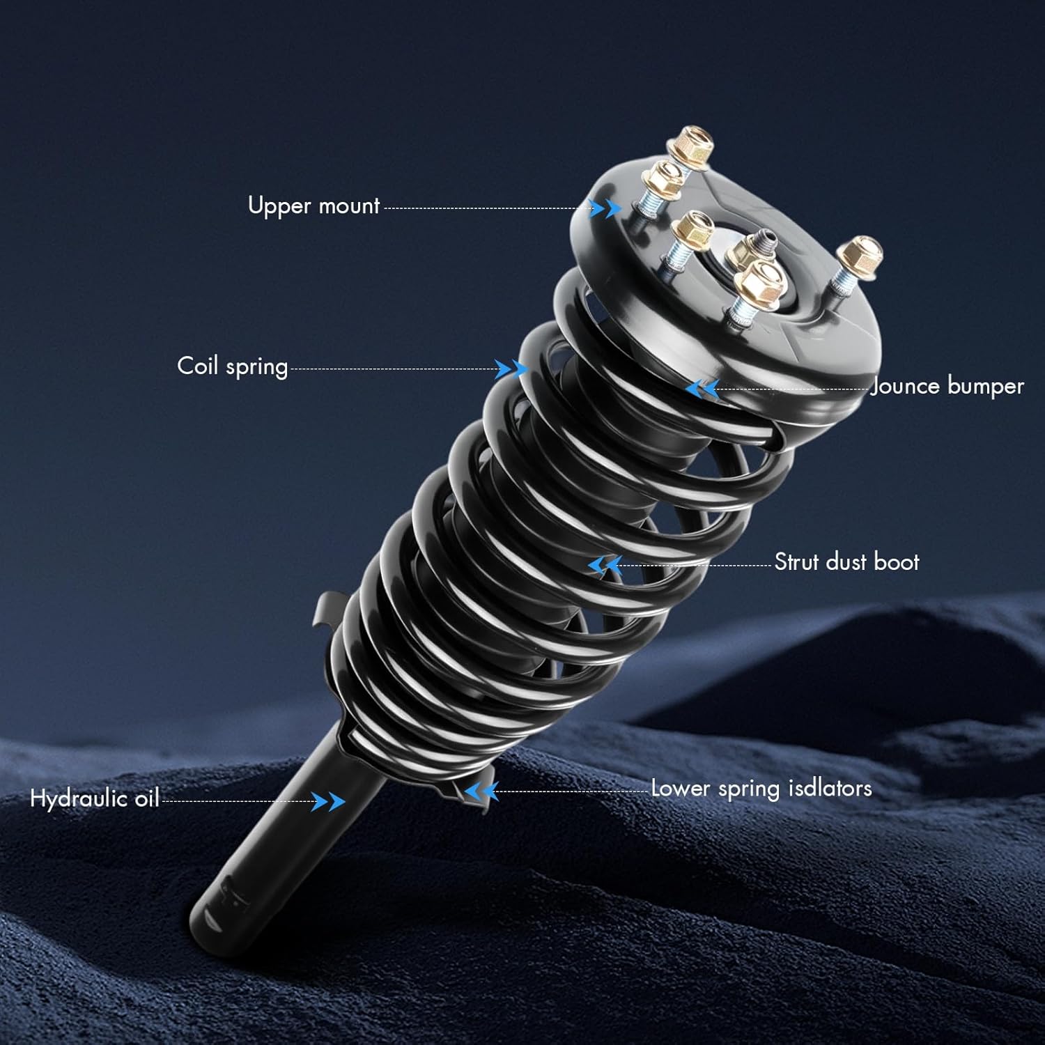 ASAPE 4PCS Front Rear Complete Strut Assembly with Coil Spring Fit for 1998 1999 2001 2002 for Honda Accord 2.3L 3.0L Shock Absorber Assembly Replace OE 171691L 171691R 171299