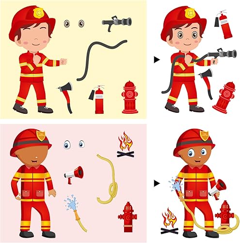 Miniatura 3 de 48 hojas de calcomanías de bombero para niños, calcomanías de bombero con temática de bombero, suministros de fiesta, escuela, recompensa,