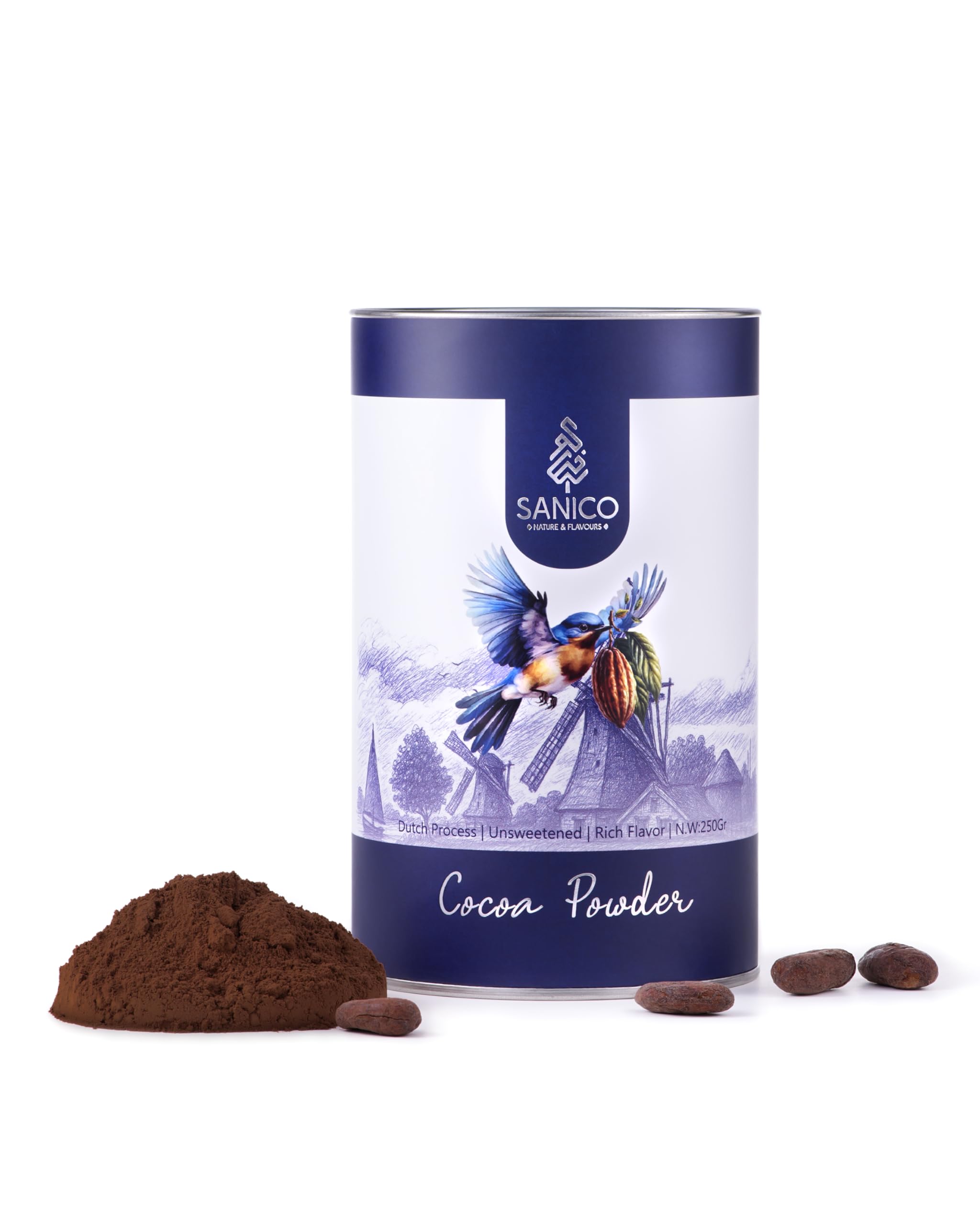 Holenderski alkalizowany proszek kakaowy 10-12% tłuszczu 100% czysty 250g