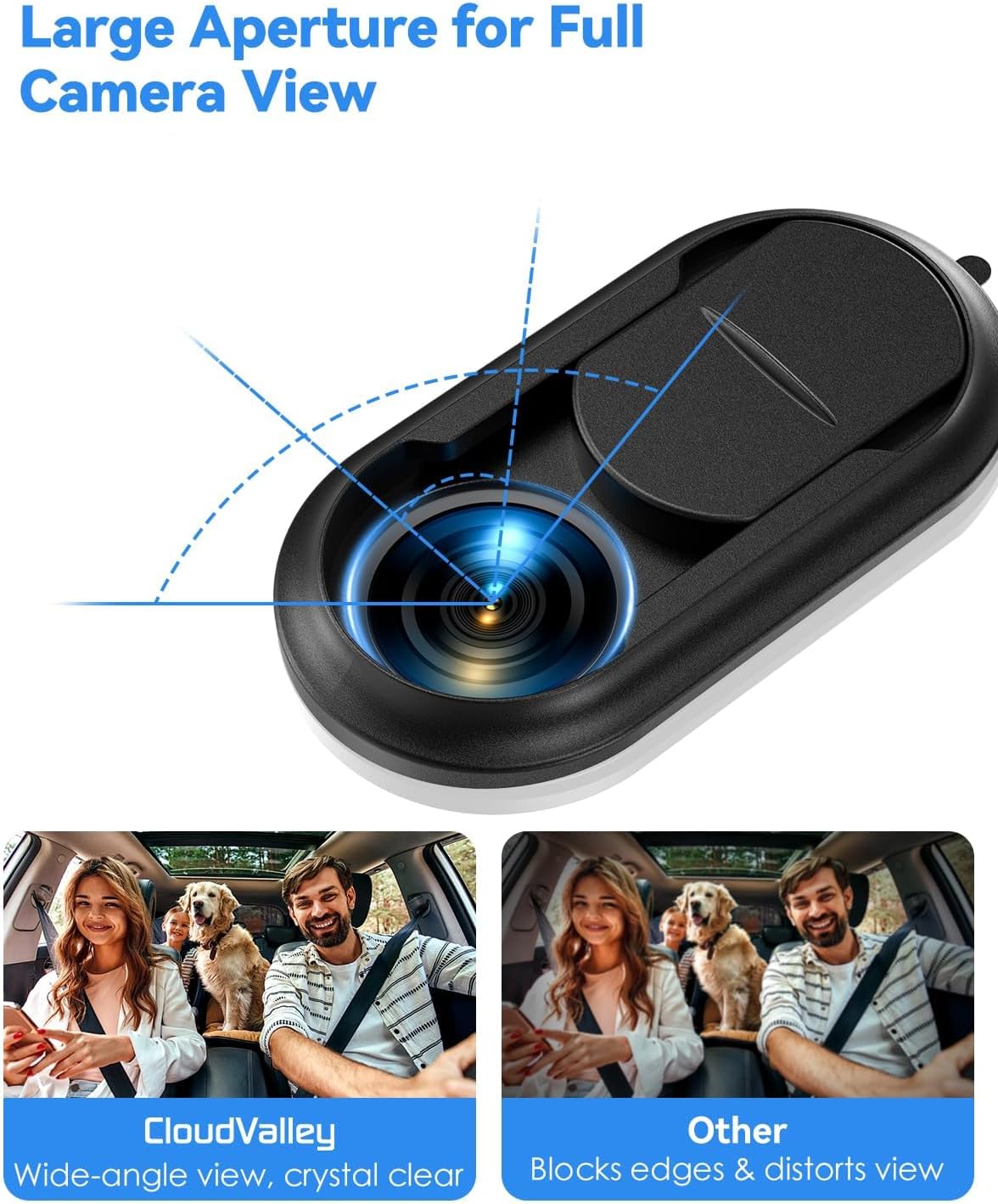 CloudValley Tesla Model 3/Y Camera Cover Slide, Cabin Privacy Protector, Lens Cover for Front Interior Camera, No Block IR for FSD, Vertical Design Anti-Peeping Guard, Tesla Accessories