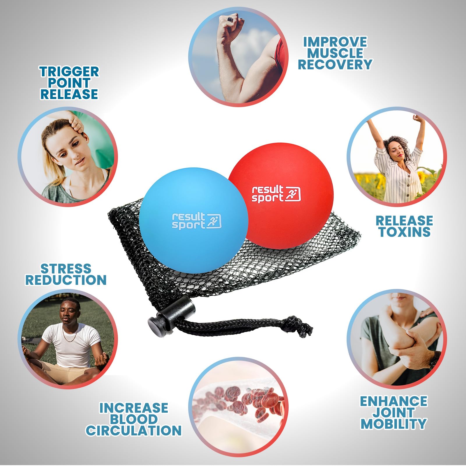 ResultSport Lacrosse Massage Ball, Trigger Point Deep Tissue Massage, Plantar Fasciitis, Rehab Recovery, Stress Reflexology - Image 4