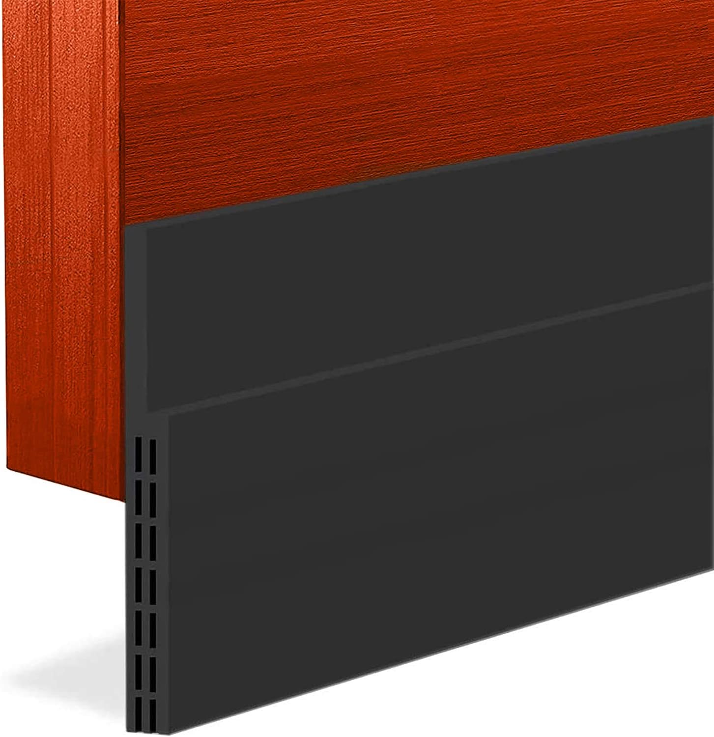 Door Draft Stopper Sweep, 3 Inches Widening Door Bottom Seal Strip Under Door Noise Blocker for Interior Doors Insulation and Soundproofing, 3” W x 39” L Black (2019 New Upgrade)