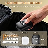 Vista 5 de Electric Foil Shavers for Men, Upgraded Mini Electric Razor with 3 Floating Blades, LED Display, USB-C Fast Rechargeable, Portable Electric Shavers