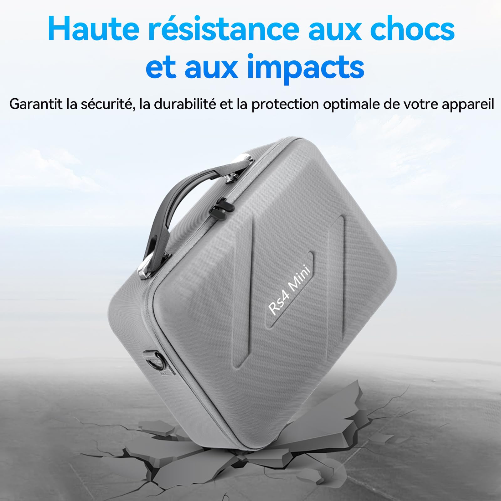 DJI RS 4 Mini sac à bandoulière portable, étui rigide de voyage, résistant à l'eau et aux chocs, étui portable en cuir PU, convient pour les prises de vue en extérieur, accessoires DJI RS4 Mini