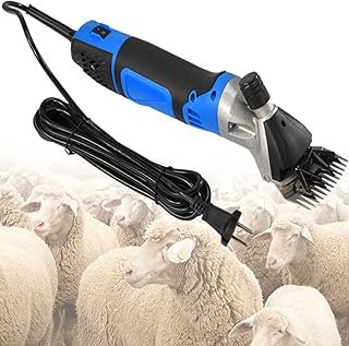 Electric Sheep Clipper 850w Sheep Shearing Machine 2400r with 6 Speed& Blade Tightness Adjustment& Anti-dust System for Goats/Alpaca/Sheep Hair Trimming (Blue 110v)