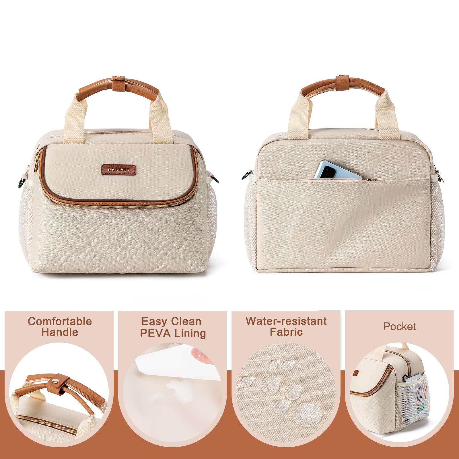 Bolsa enfriadora de leche materna con bolsa de hielo para 6 biberones de hasta 9 onzas