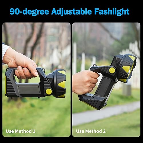 Miniatura 6 de Foco LED, linterna recargable de 10000 lúmenes, rotación de 90, 8 modos con luz Cob&, luz trasera, IPX5 impermeable, batería de 4800 mAh, linterna