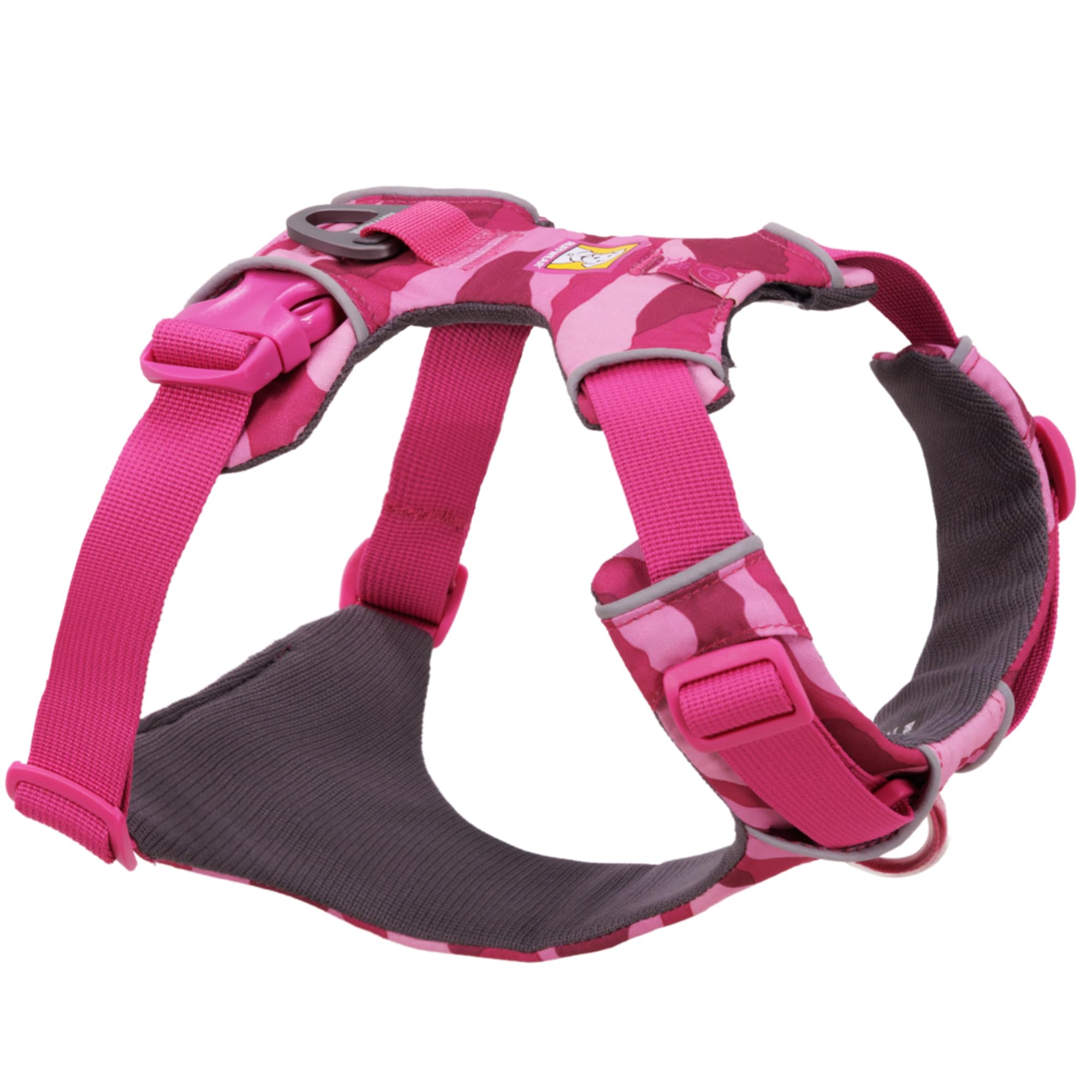 Ruffwear, Front Range Dog Chest Harness, Pink Mountains, Medium | Four Points of Adjustment, Foam Padded for All-Day Comfort, Two Strong Leash Attachment Points, ID Pocket and Reflective Trim