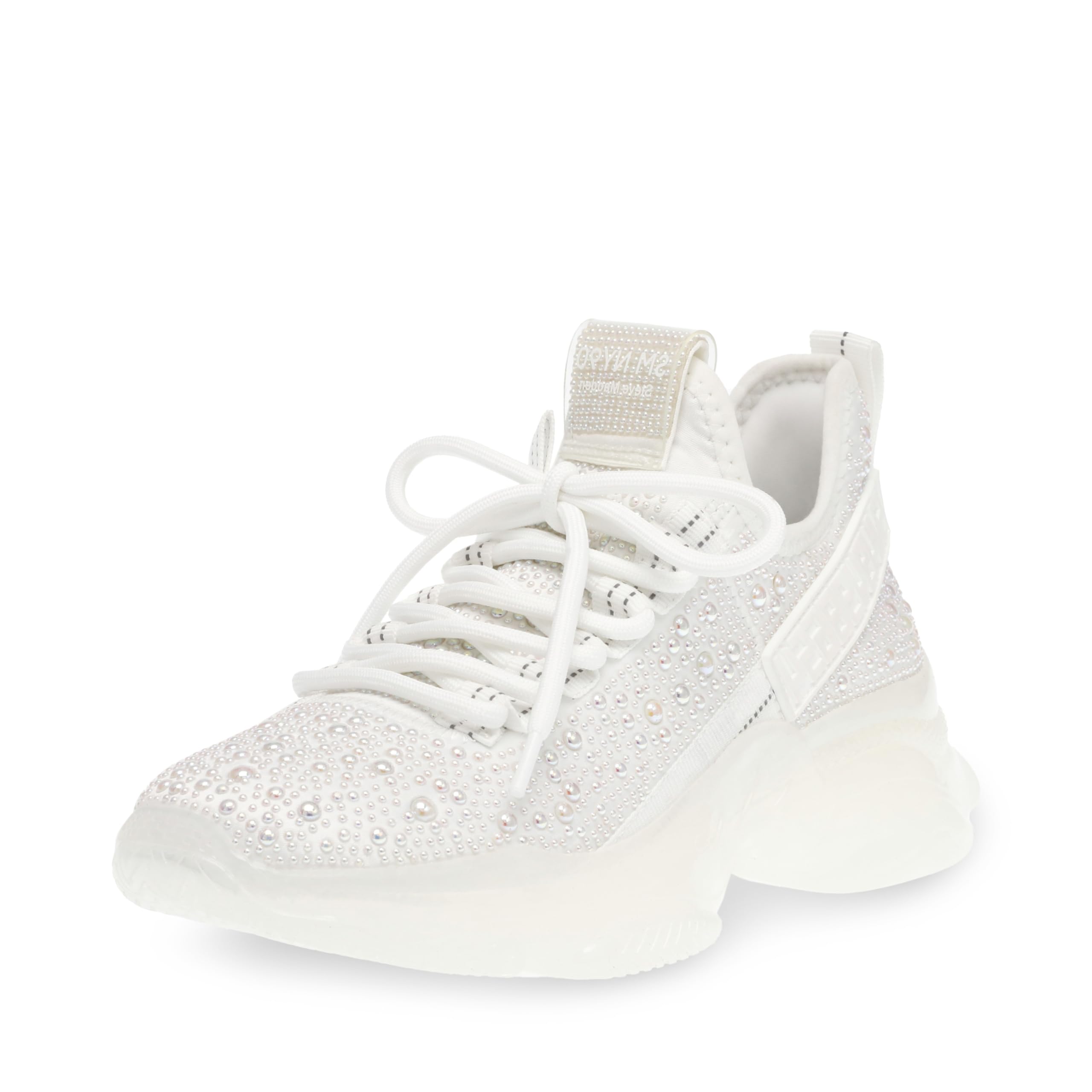 Steve Madden Women's Maxima Sneaker, White Pearl, 5.5 UK