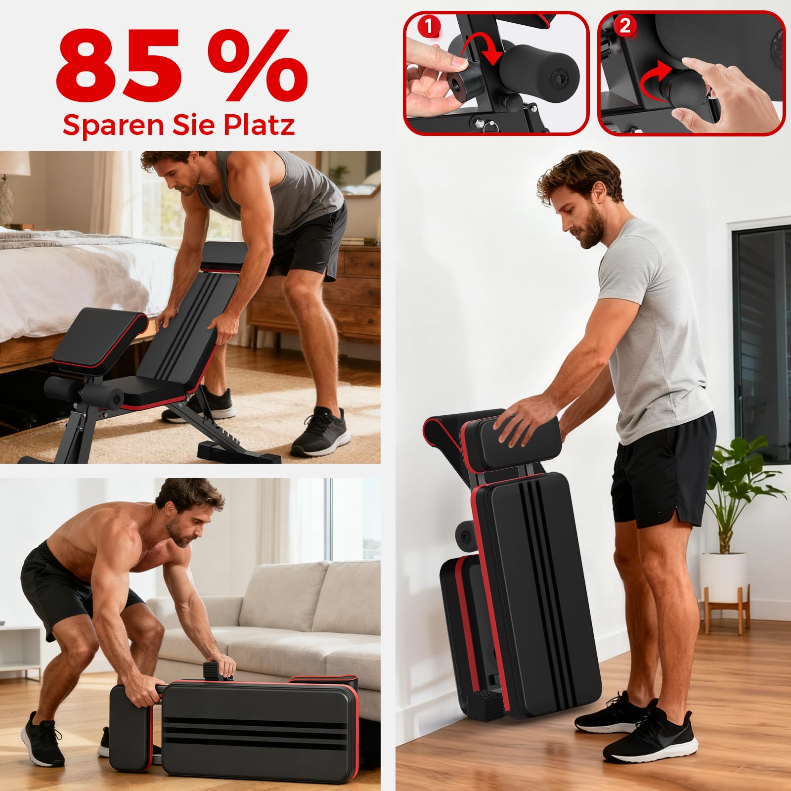Banco de pesas plegable multifunción 8 en 1, capacidad de carga de 400 kg, banco inclinado ajustable para gimnasio en casa, entrenamiento de piernas, entrenamiento de espalda, entrenamiento de