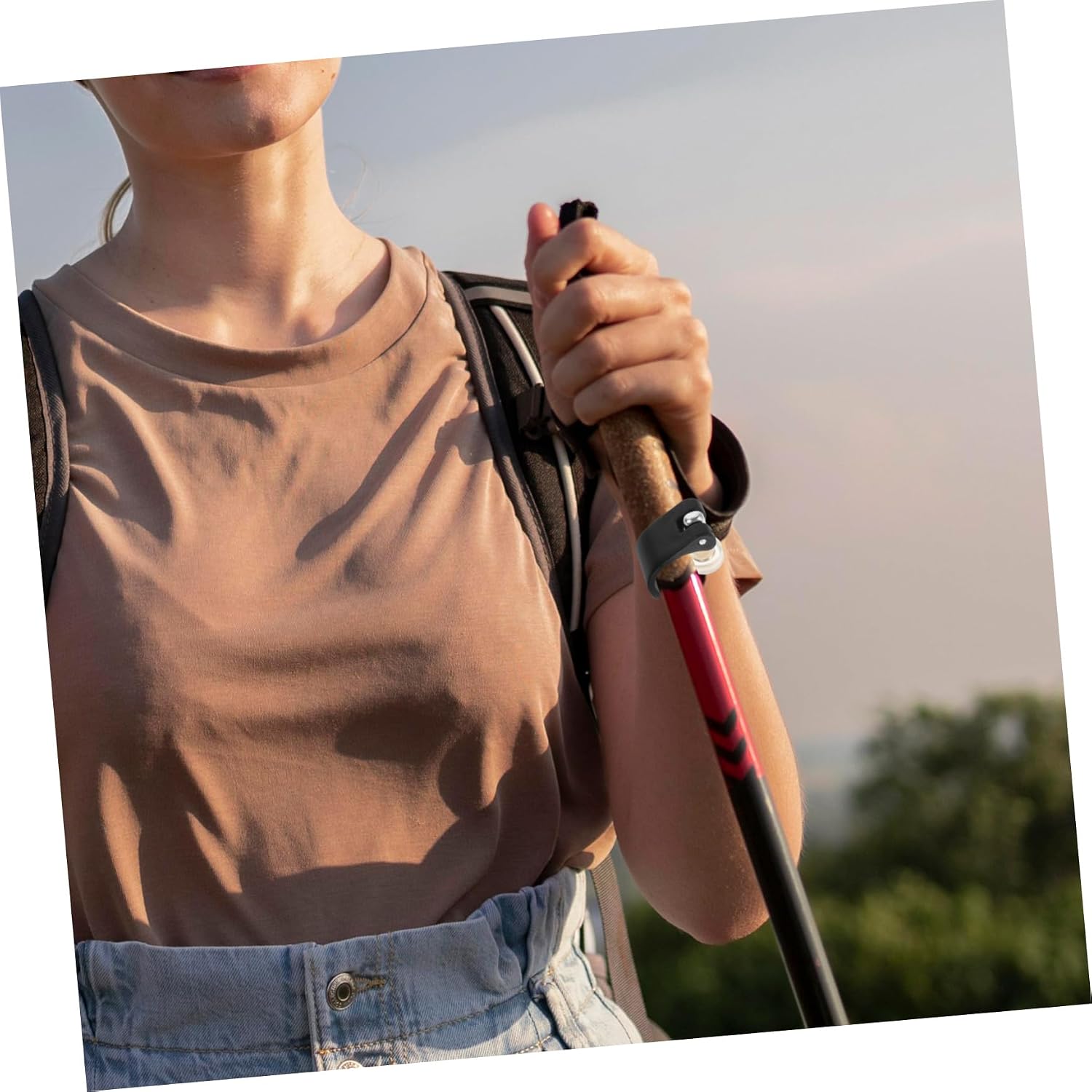 2 Pcs Trekking Pole Lock Nuts Hiking Hanger Lock for Walking Sticks Extendable Mountaineering Stick Accessories Anti-loosening Design