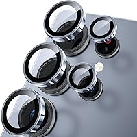 Vista 84 de WSKEN for Samsung Galaxy S24 Ultra Camera Lens Protector, Ultra Thin Scratch Resistant 9H Tempered Glass with Aluminum Metal Circle Camera Screen