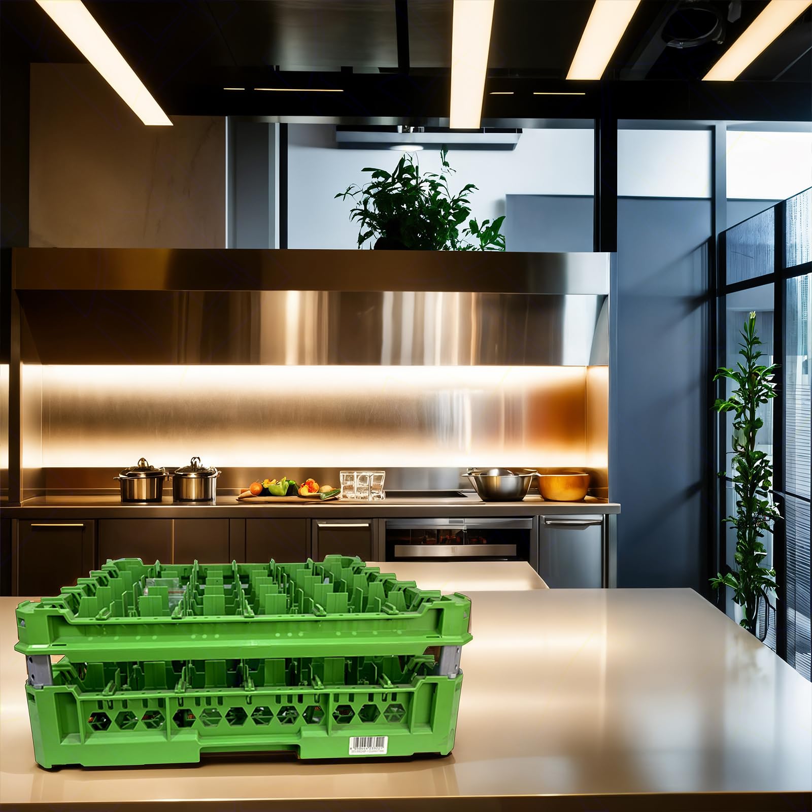 Sicignano | Cesta per Lavaggio Bicchieri, Plastica Alimentare, Impilabili, Resistenti fino a +95°C, Ideali per Lavaggio Asciugatura Stoccaggio - Misura 500x500 mm (6X6, KIT 3)