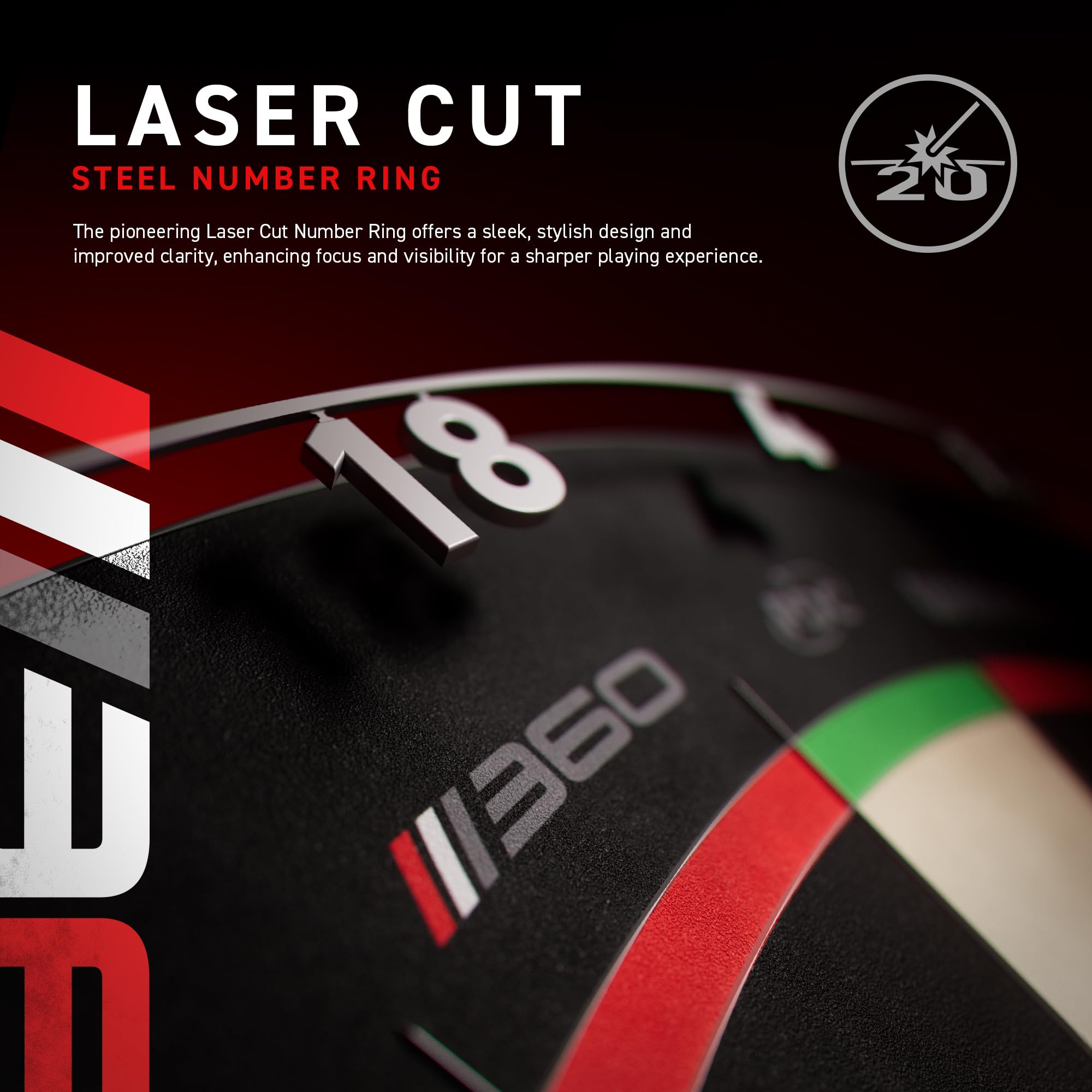 WINMAU - Blade 360 Bersaglio per freccette - Triple Core Carbon -Rotazione Completa -Grafica Simmetrica - Bersaglio professionale PDC con specifiche ufficiali per tornei per gli appassionati freccette