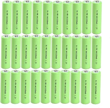 30 Pack Rechargeable AA Batteries 1500mAh High Capacity Batteries 1.2V NiMH Low Self Discharge for Solar Lights,Garden Light,Toys, Remote Control, Mouse