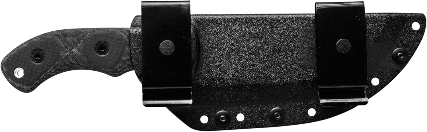 TOPS Knives Tom Brown Tracker #3 Full Tang Fixed Blade- Tumble Finish Blade Finish- Black Kydex Sheath w/Rotating Spring Steel Clip