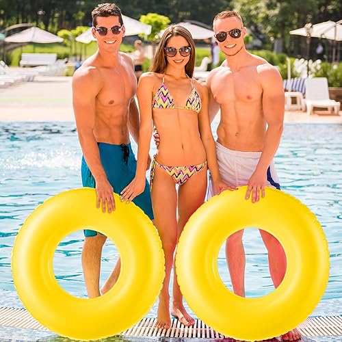 Miniatura 6 de Flotador inflable grande de piscina de 36 pulgadas, flotadores de piscina para adultos, tubo inflable de juguete para niños y niñas, vacaciones de