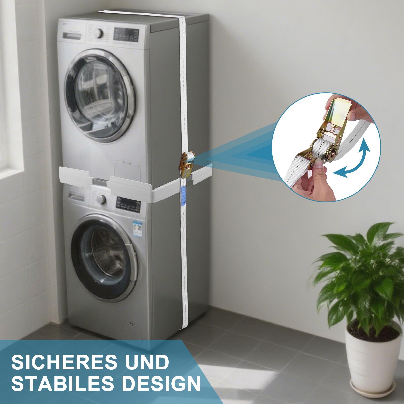 Waschmaschinen Untergestell, Zwischenbaurahmen Trockner, für alle Marken Waschmaschinen, Kühlschränken und Trocknern, hoher Rutschfestigkeit sowie Stoßdämpfung, Einstellbare Breite von 45-70cm