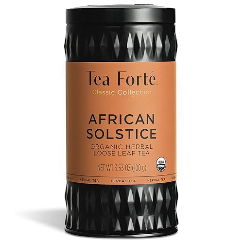 Tea Forte Recipiente de té suelto, té de hierbas, hace 35-50 tazas (solsticio africano)