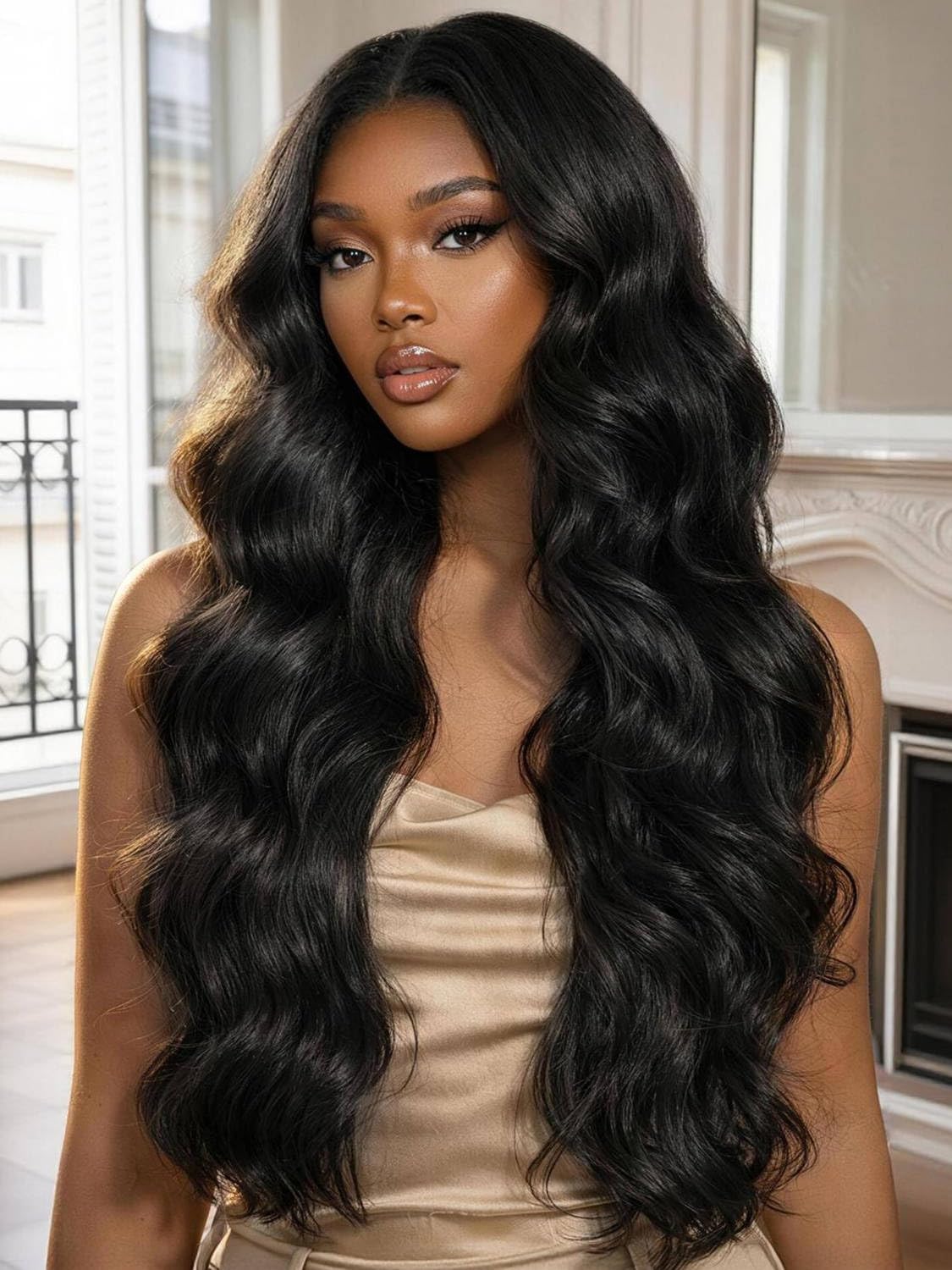 Beauty Forever Pre Everything Glueless Front Balayage Highlight Body Wave Curtain Bangs Glueless Wigs Human Hair Pre Plucked Pre Cut 13x4 Loose Wave Bye Bye Knots Ready to Wear Frontal Wig 18 inch — view 41