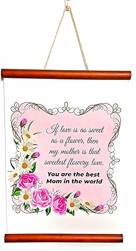 Miniatura 10 de BLACK DECK Marco para póster de lienzo de 12 x 16 pulgadas con ganchos de madera clara, arte de pared con un mensaje cálido para tu madre, regalo