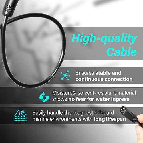 Vista 32 de 720073-6 - Cable Ethernet de 5 pies como EC 5E de repuesto para Humminbird, color negro, apto para hélice, APEX, SOLIX y Onix