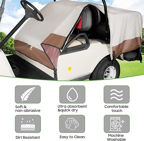 Miniatura 6 de 10L0L Funda universal para carrito de golf, funda universal para carrito de golf para 2 pasajeros2+2 pasajeros, impermeable, a prueba de polvo,