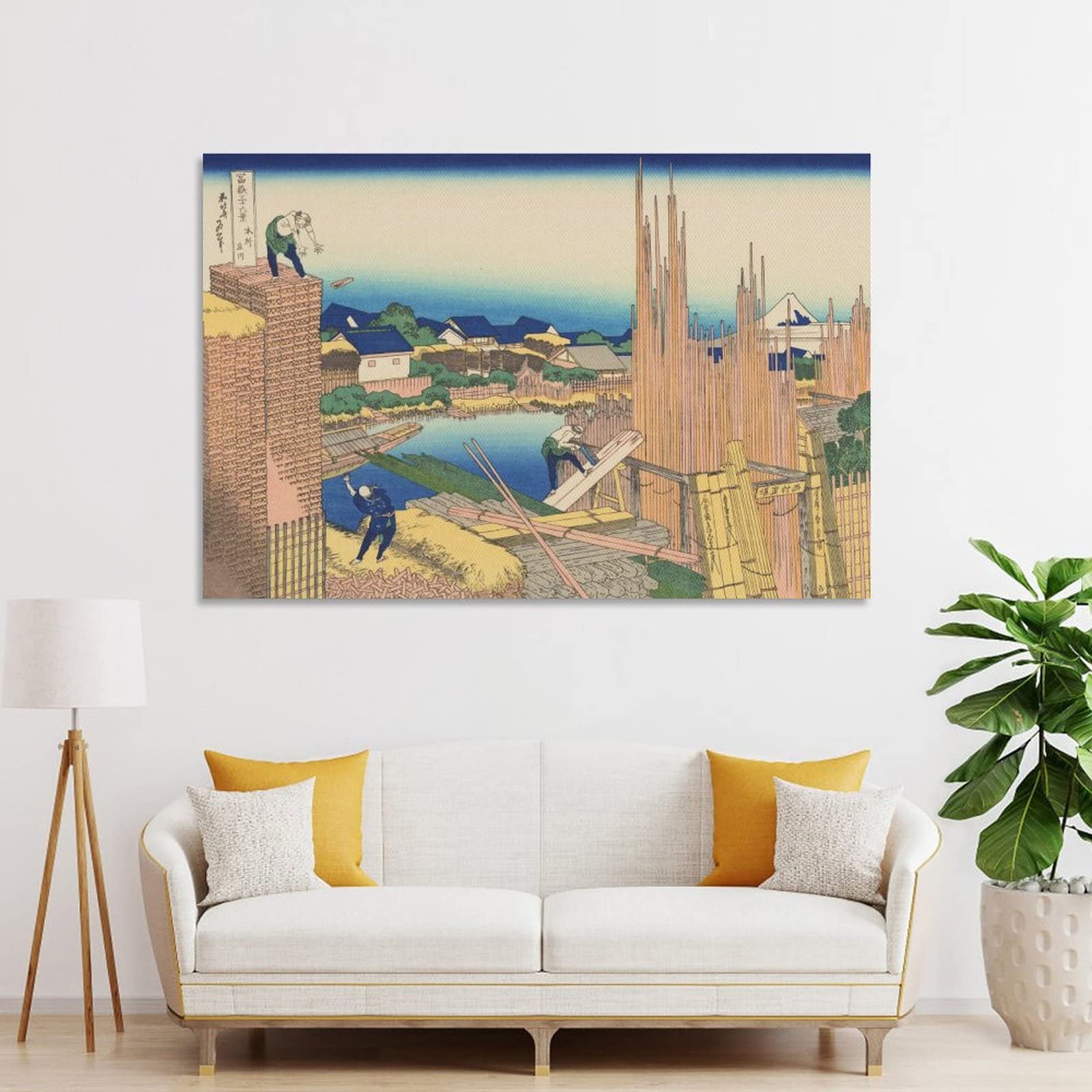 キャンバスプリントアート 葛飾北斎 富嶽三十六景 額付き 絵画 キャンバス プリントアート 葛飾北斎の富嶽三十六景 神奈川沖浪