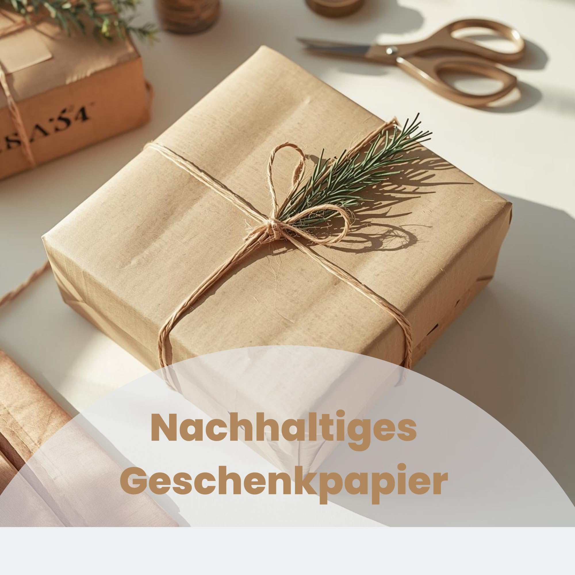 Packpapier Rolle 100cm x 10m - 100% Recycling Verpackungspapier, nachhaltige Kraftpapier Rolle ohne Hülse. Einpackpapier perfekt für Umzug, als Geschenkpapier, Blumenpapier oder für DIY-Projekte.