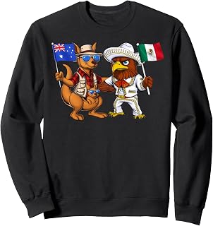 Australia Kangaroo Mexican Eagle Mexico Flag Australia Flag Sweatshirt