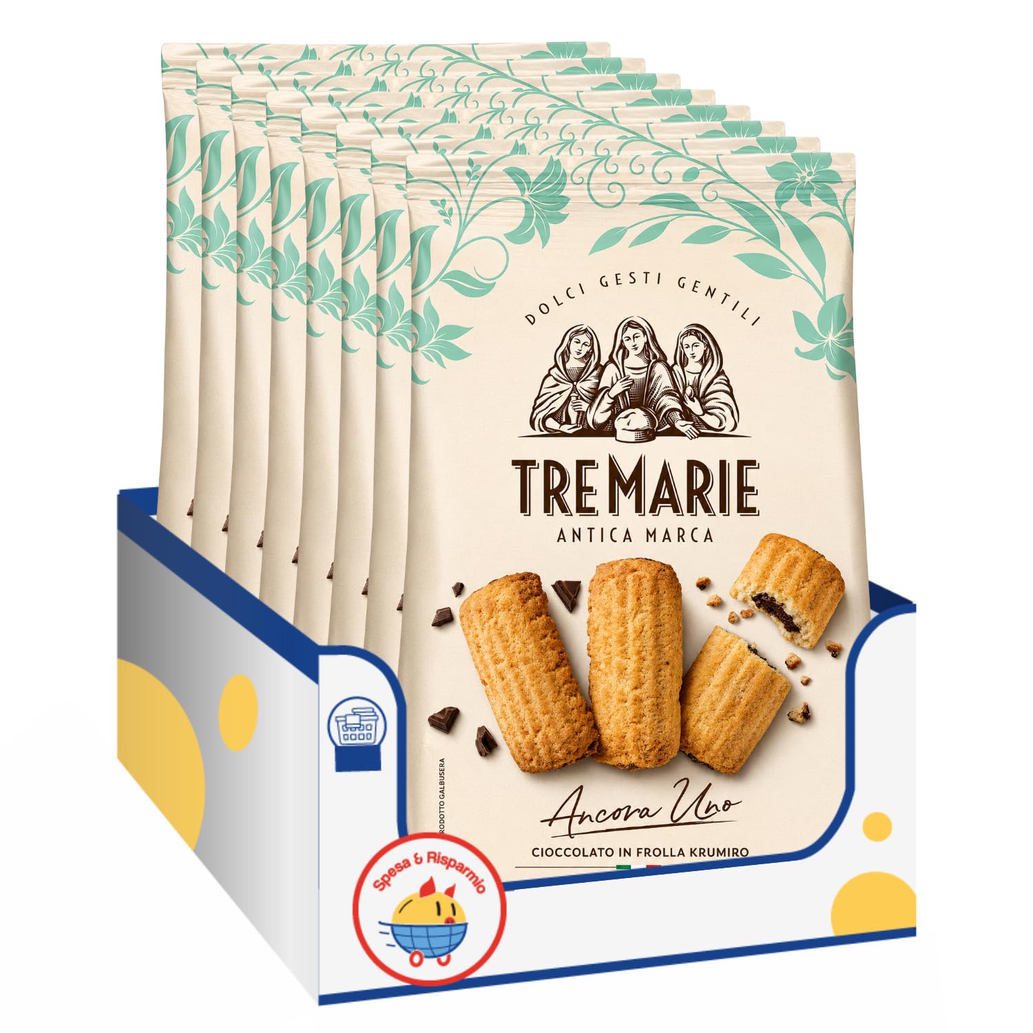 Biscotti Frolla con Cuore di Cioccolato 315g Krumiro Croccante Snack Dolce Premium Variazioni 4/8/12 Confezioni (12 PEZZI)