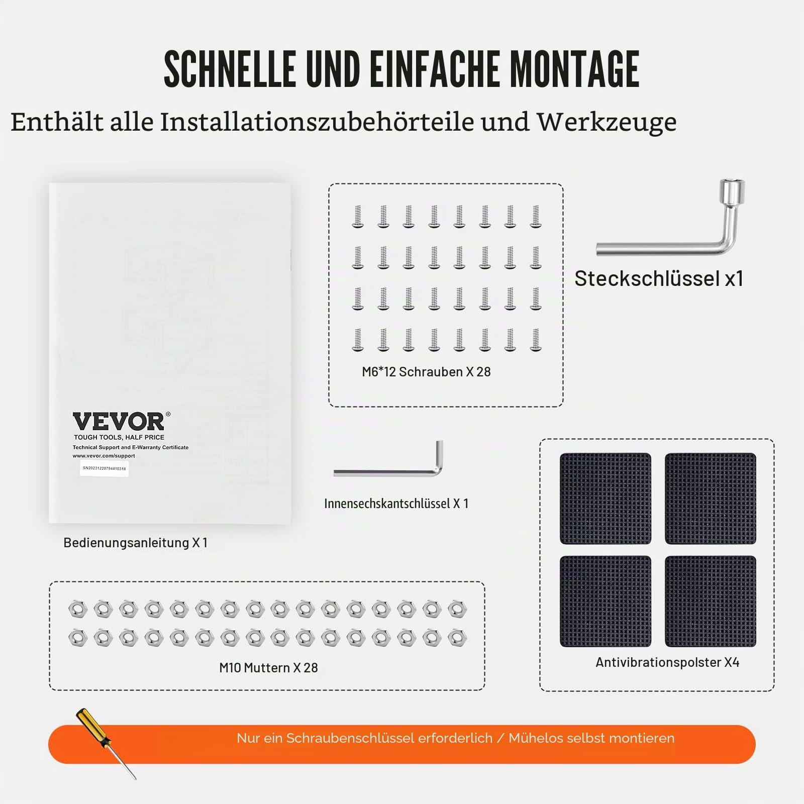 VEVOR Wäscheständer, 711,2 x 685,8 x 363,22 mm, Standplattform für Waschmaschine und Trockner, 299,4 kg Kapazität