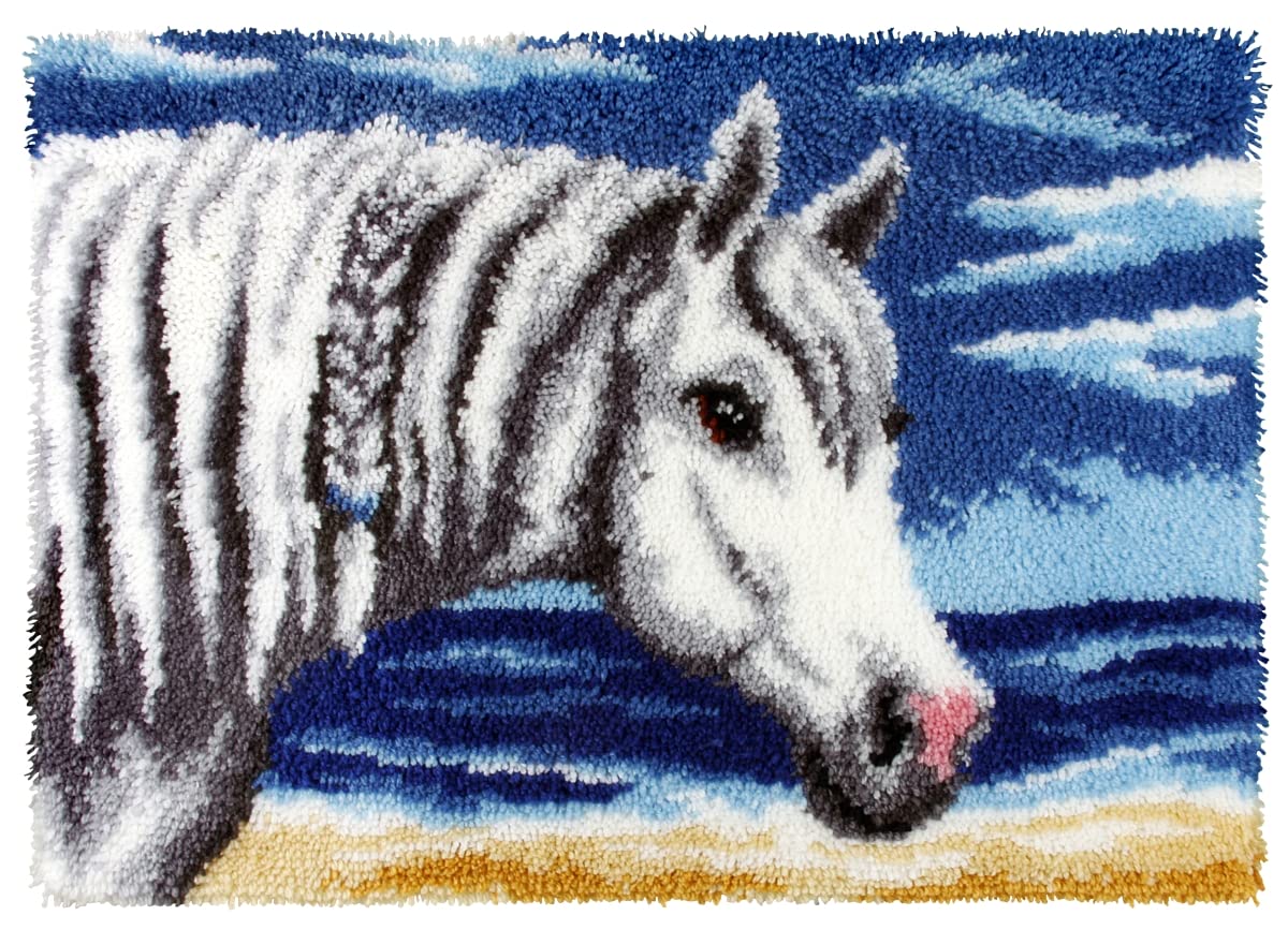 Orchidea 4115 - Tappeto con motivo cavallo bianco