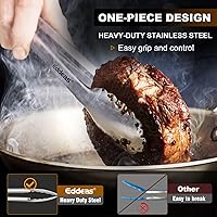 Vista 2 de Pinzas de Cocina Eddeas - Pinzas para Alimentos de Servicio Pesado de 12 pulgadas, Agarre Ergonómico, Acero Inoxidable Superior y Mango
