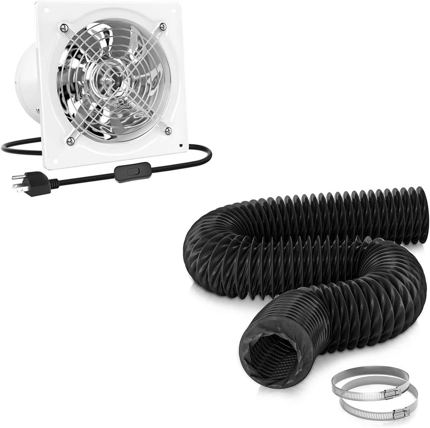 HG Power 3 Inch Duct Hose and 6 Inch Exhaust Fan