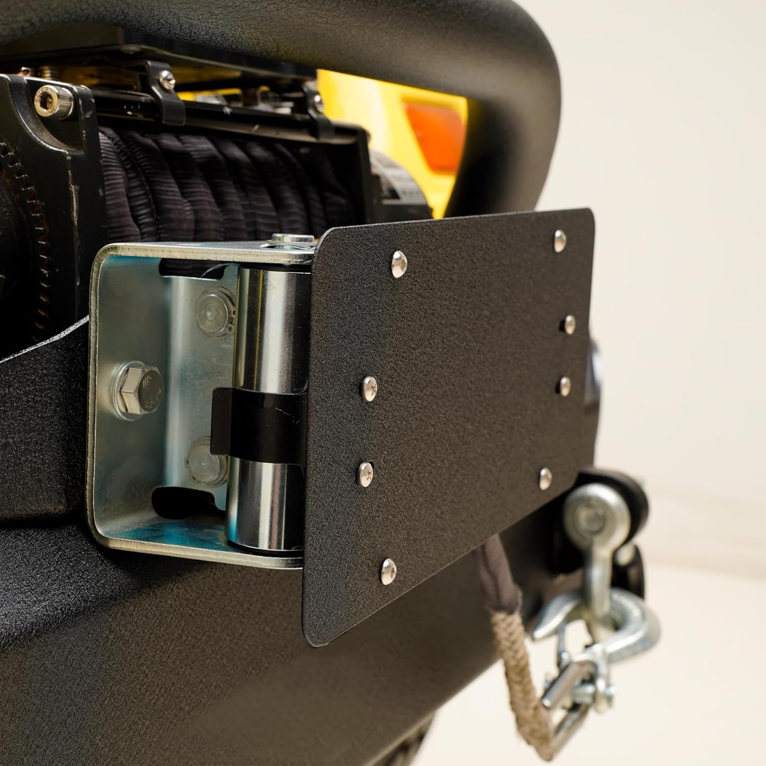 Ritafc Winch License Plate Holder, License Plate Mount for Winch Roller Fairlead，License Plate Bracket Black Stainless Steel