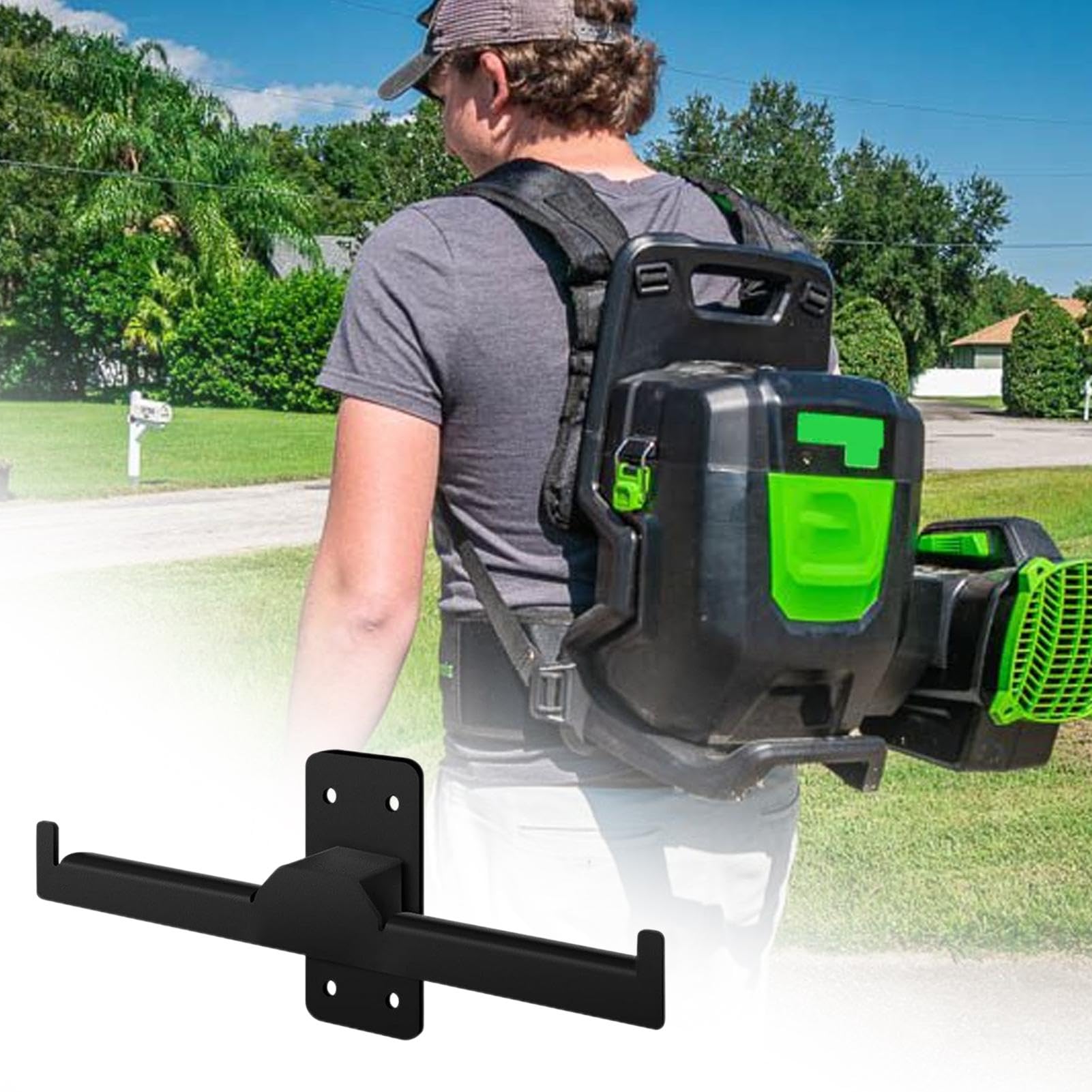 Wall Mount Rack, Backpack Blower Hanger, Hunting Pack Storage Rack, Storage Hanger, Garage Organizer Wall Rack, Backpack Sprayer Wall Mount Rack Versatile Steel Hanger for Garage Storage
