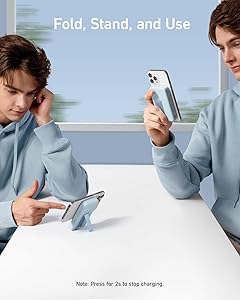 Anker 633 Magnetic Battery, 10,000mAh Wireless Portable Charger, 20W USB-C Power Bank with Stand, Magsafe-Compatible for iPhone 16/15/14 Series