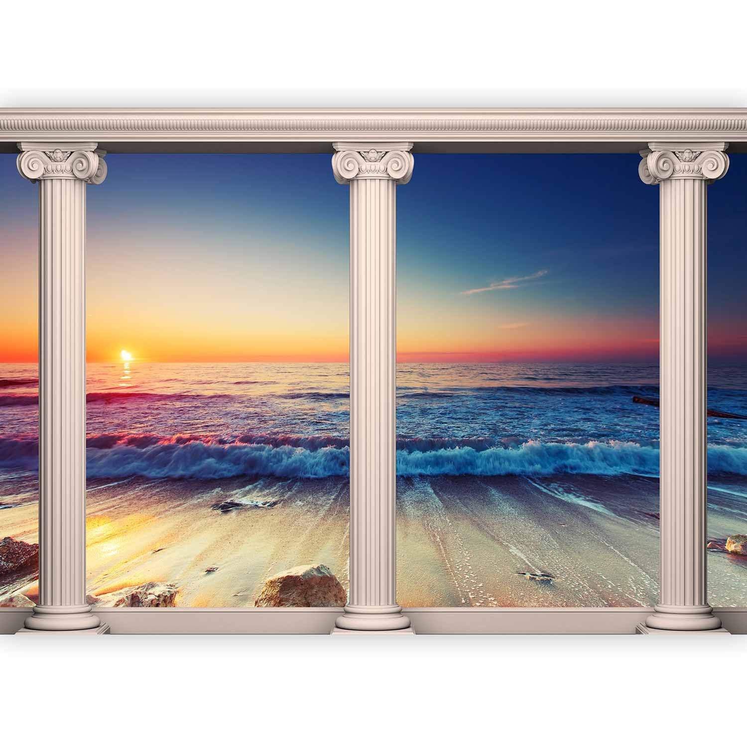 murando Photo Wallpaper 98x70 cm Peel and Stick Self-Adhesive Foil Print Wall Mura Beach Nature Landscape sea Architecture c-C-0027-a-a โ image 1