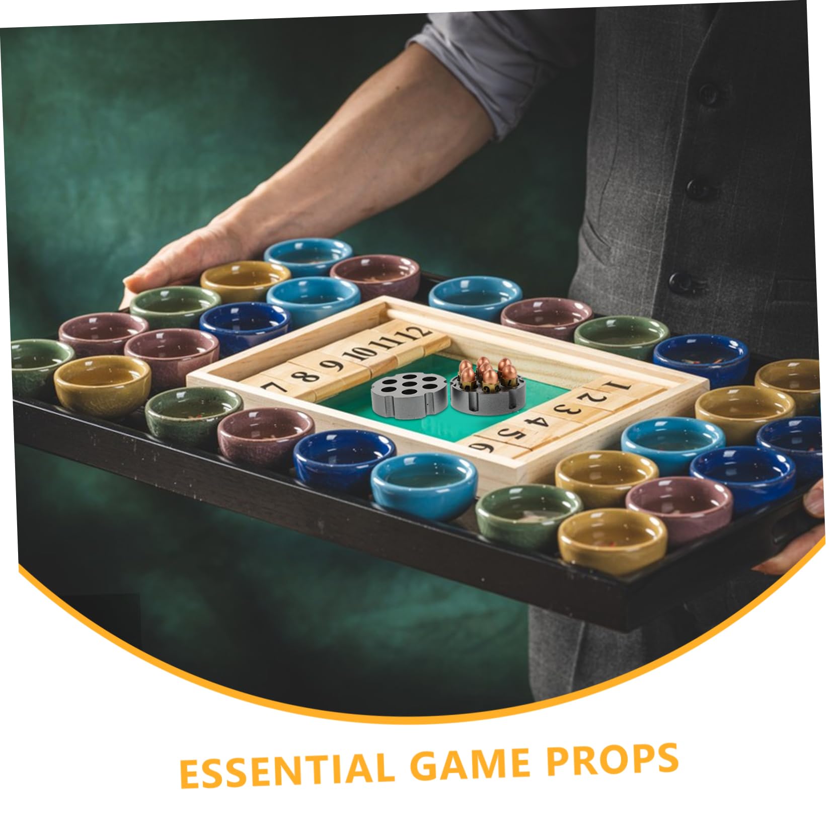 Abaodam Set de Dés en Résine avec Socle, 1 Lot, Surface Lisse, Léger et Facile à Transporter, pour Jeux de Société, Fêtes et Bars