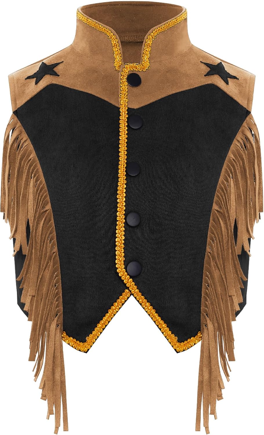 Western Style Sleeveless Vest for Kids Girls Boys Cowgirl Cowboy Waistcoat Top