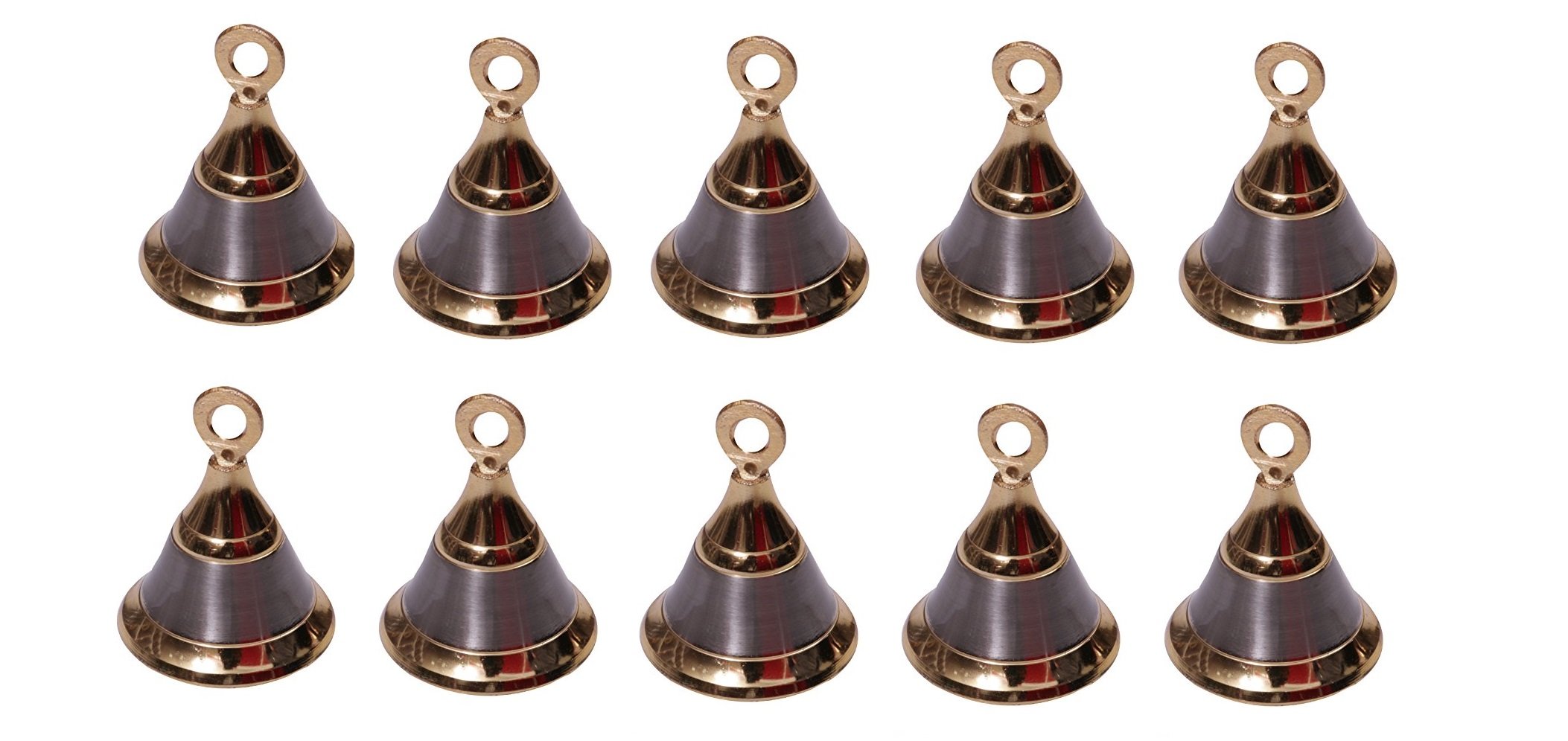 HOMEPRODUCTS4UBrass Pooja Room Bells (1.5 inch, Silver Gold)