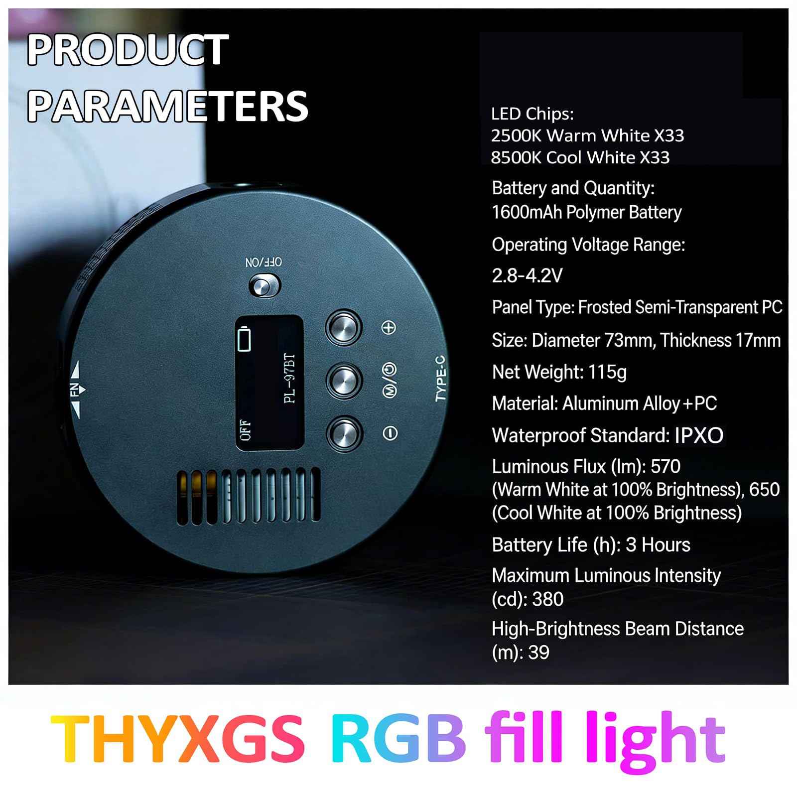 Luce LED Live Streaming, pannello RGB con colori HSI e doppia modalità CCT, 2500K-8500K, luminosità 0-100%, alimentazione USB per registrazione video e produzione di film